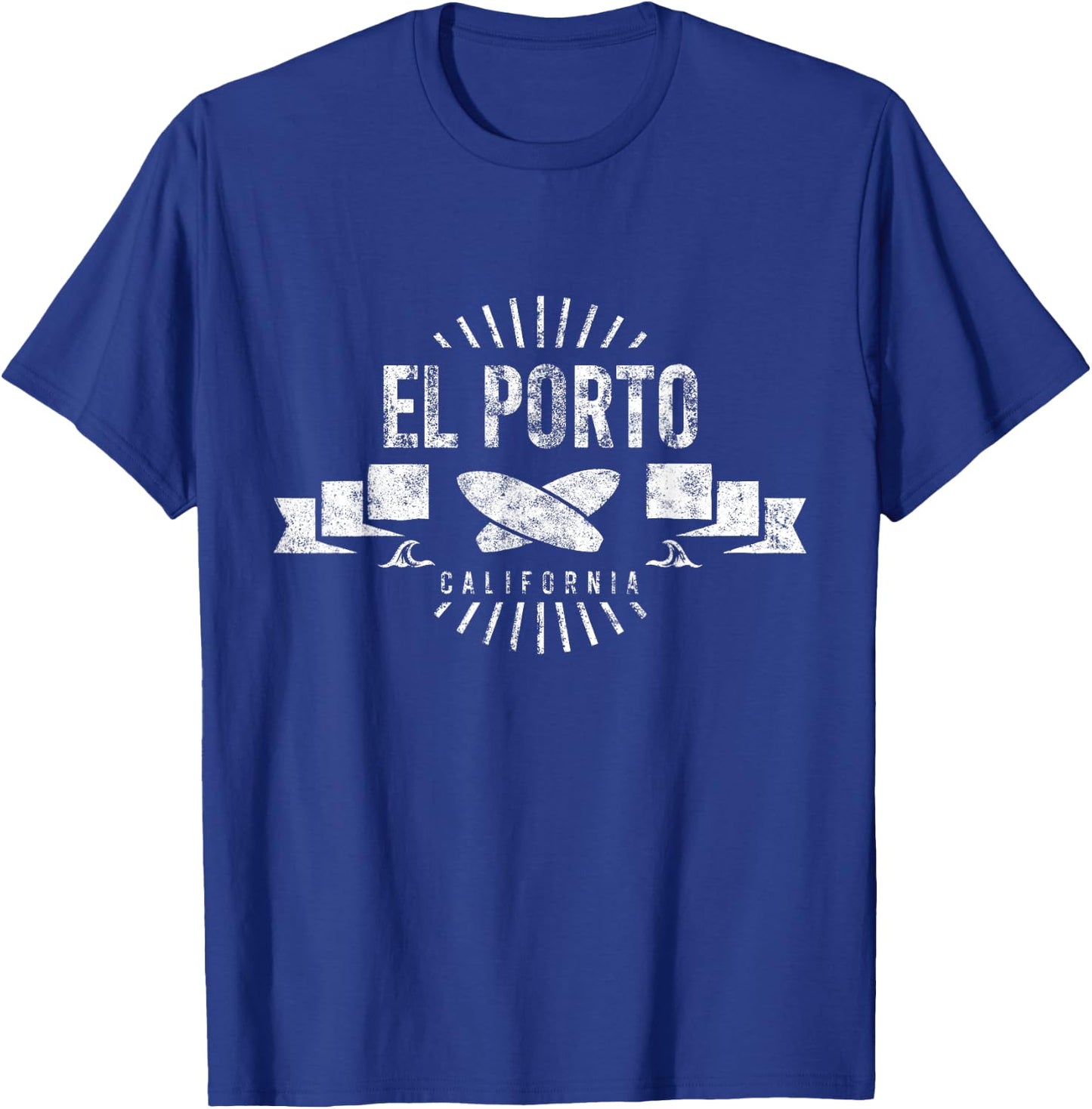 El Porto Surf Vintage Surfing Retro Surfboard California T-Shirt - T-Shirt | Royal