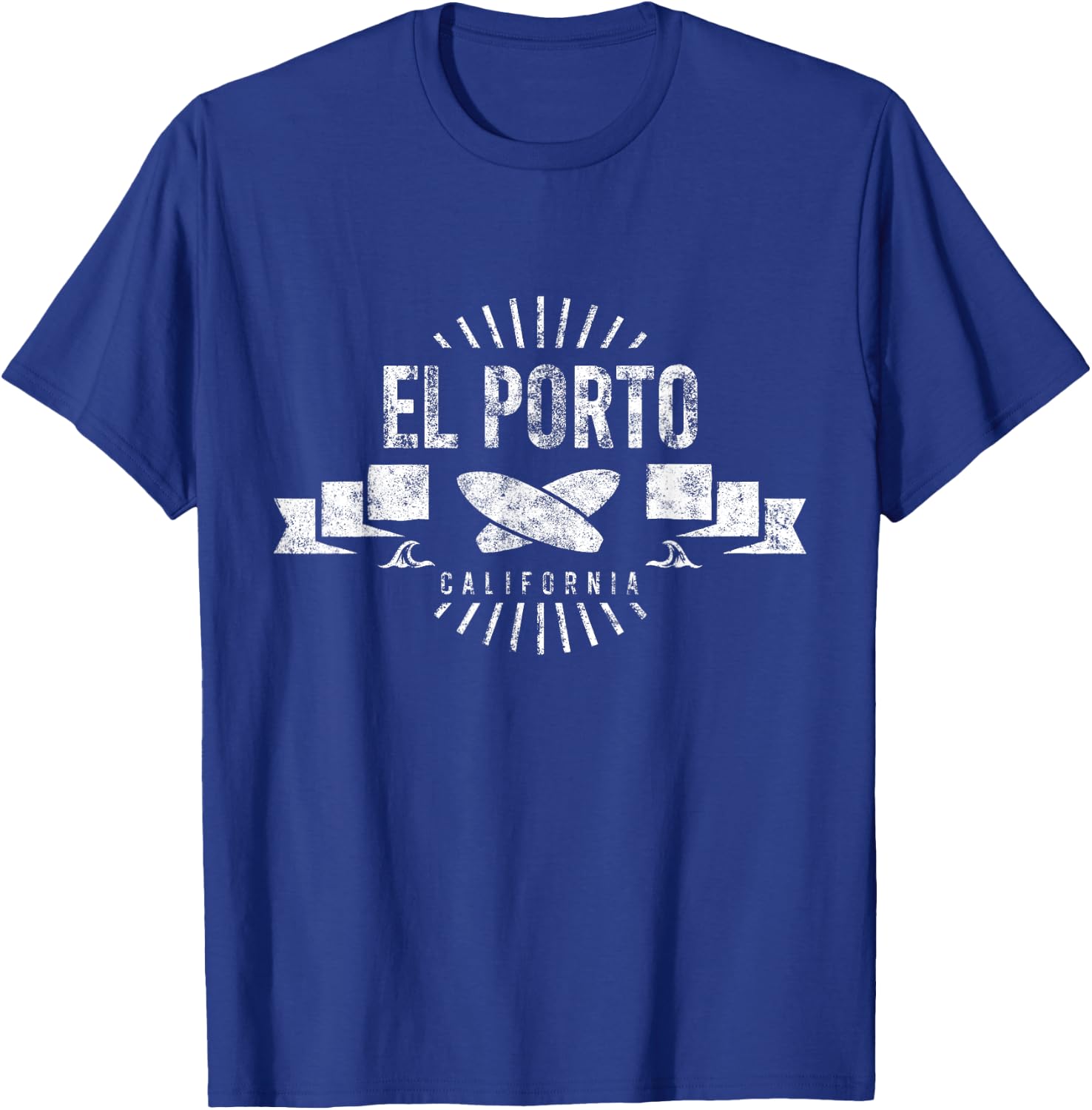 El Porto Surf Vintage Surfing Retro Surfboard California T-Shirt - T-Shirt | Royal