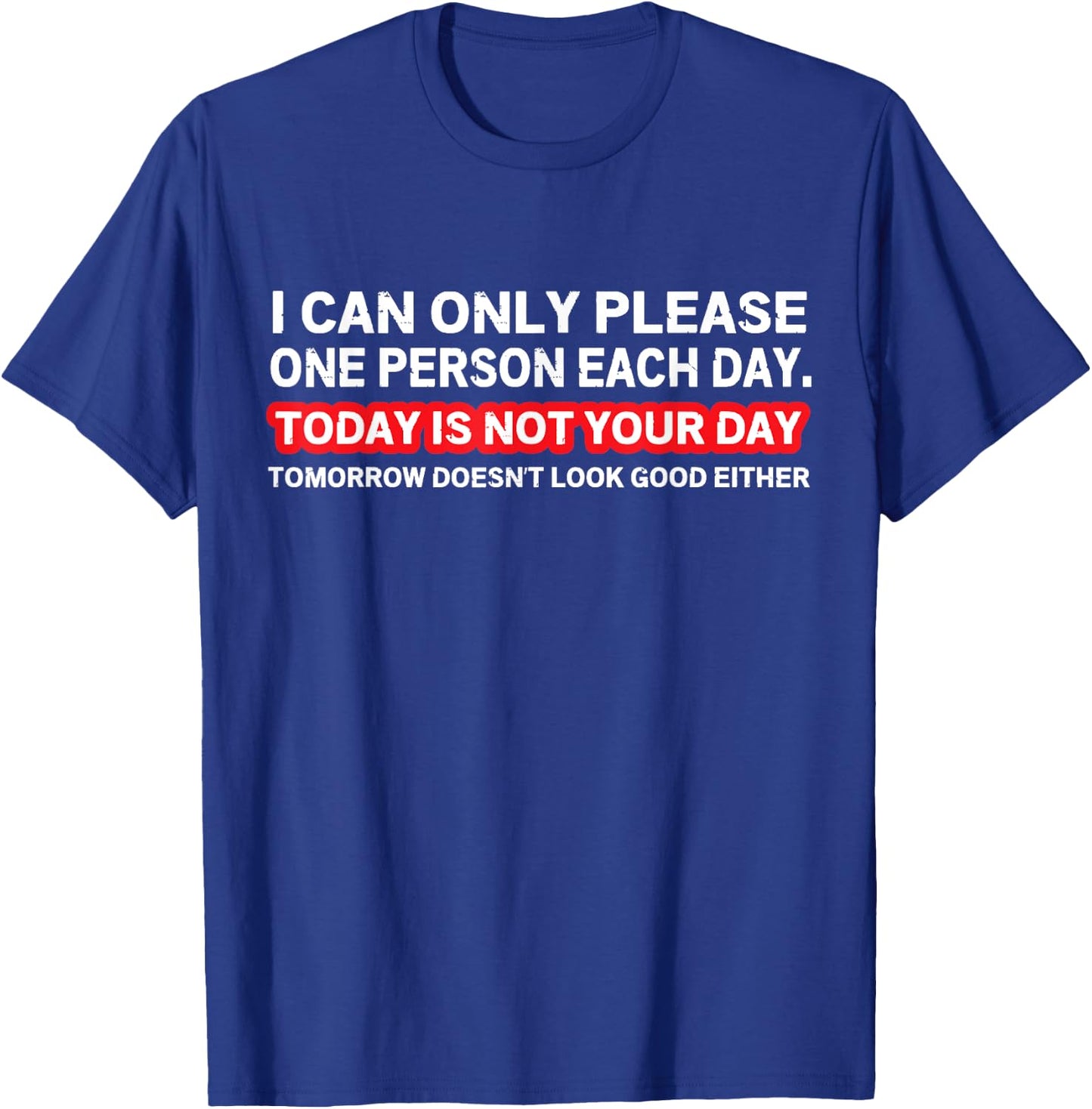 I Can Only Please One Person Per Day Sarcastic Quote T-Shirt - T-Shirt | Royal