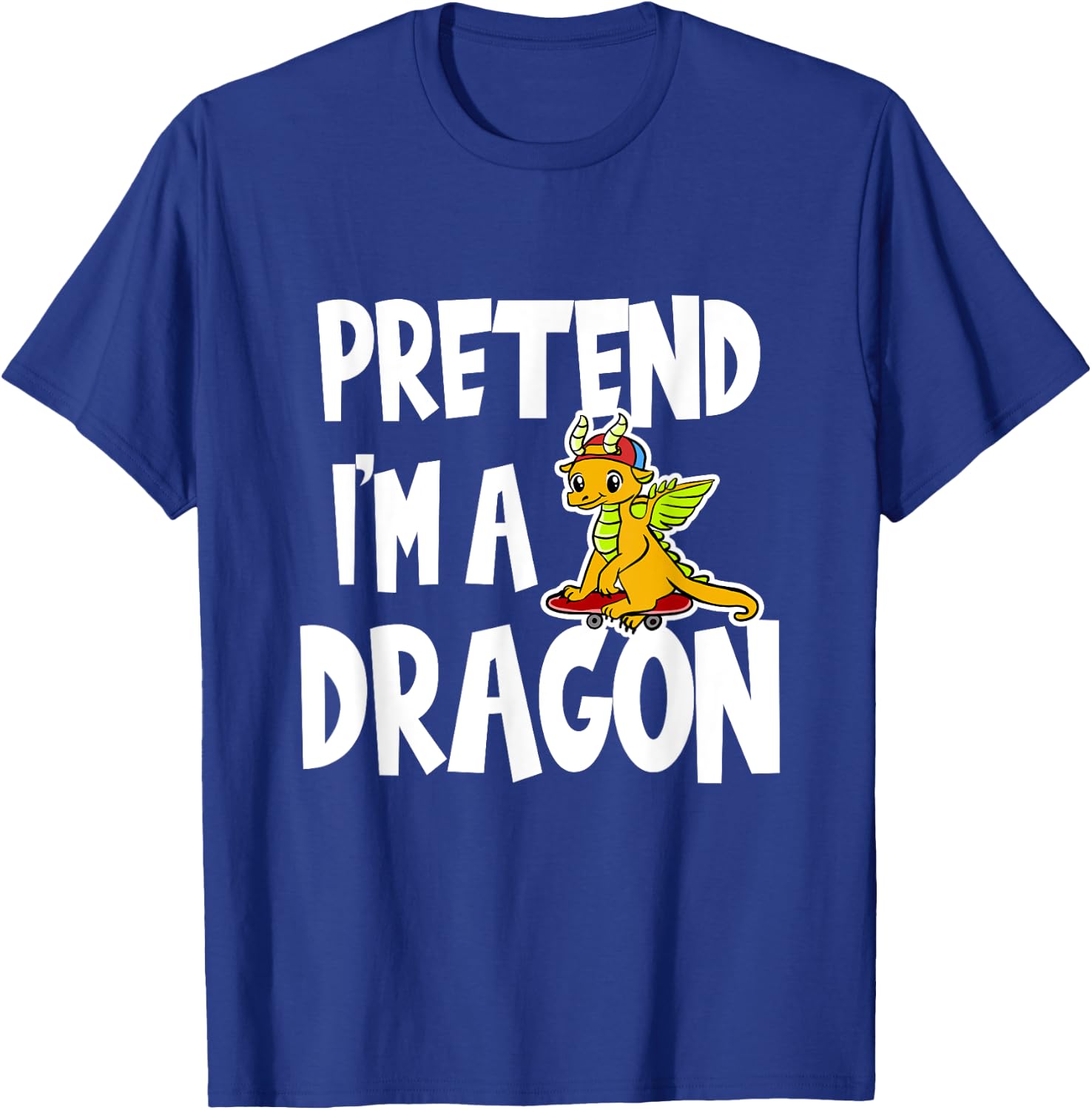 Pretend I'm A Dragon Halloween Costume Funny Gift T-Shirt - T-Shirt | Royal