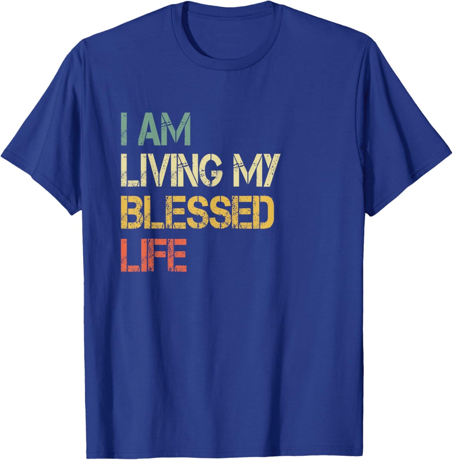 Christian Faith Living My Blessed Life Men Bible God Church T-Shirt - T-Shirt | Royal