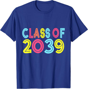 Class of 2039 Grow With Me First Day of School Graduation T-Shirt - T-Shirt | Royal