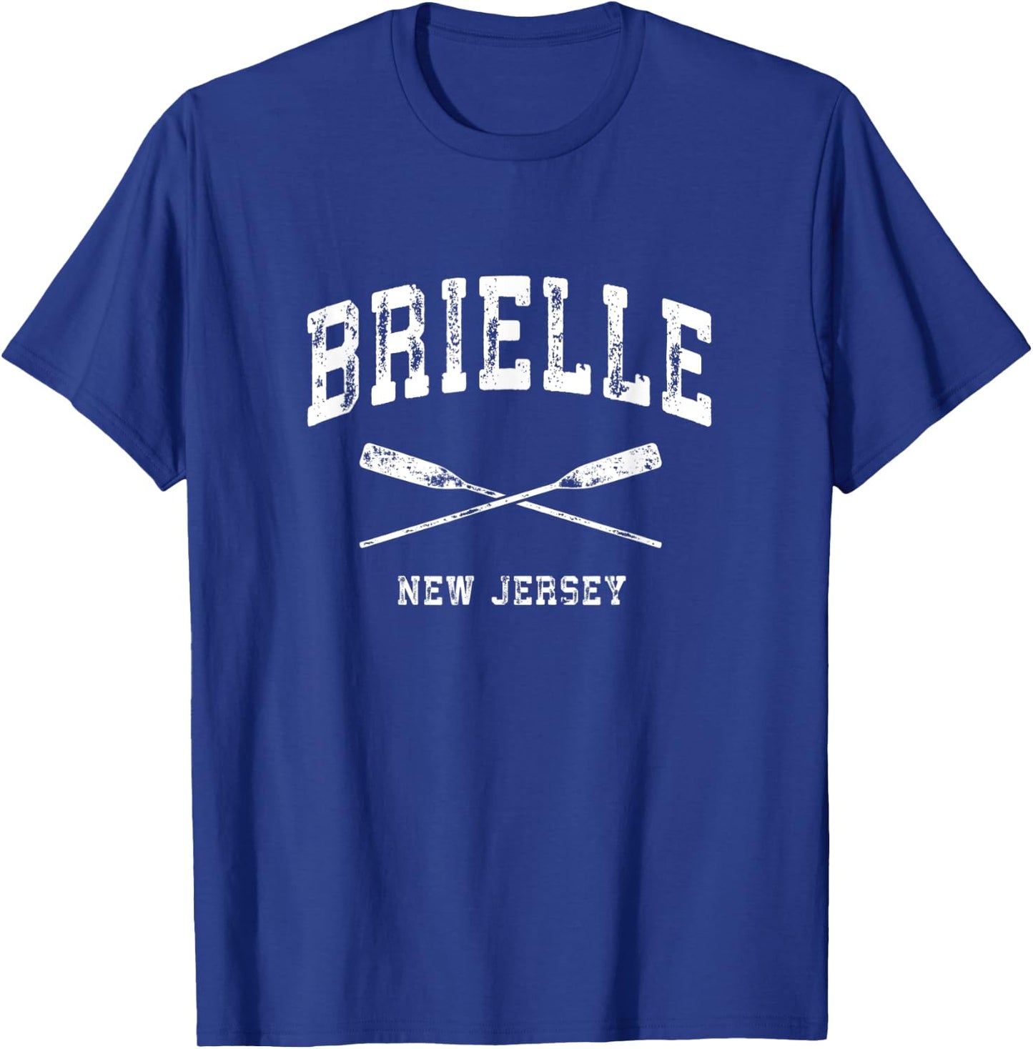 Brielle New Jersey Vintage Nautical Crossed Oars T-Shirt - T-Shirt | Royal