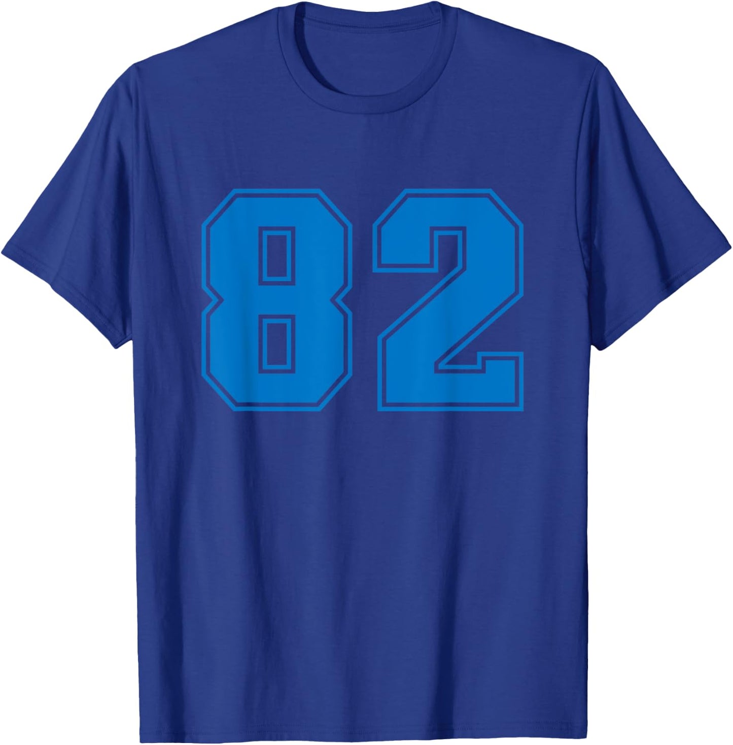 Number #82 Blue Sports Jersey Lucky Number T-Shirt - T-Shirt | Royal