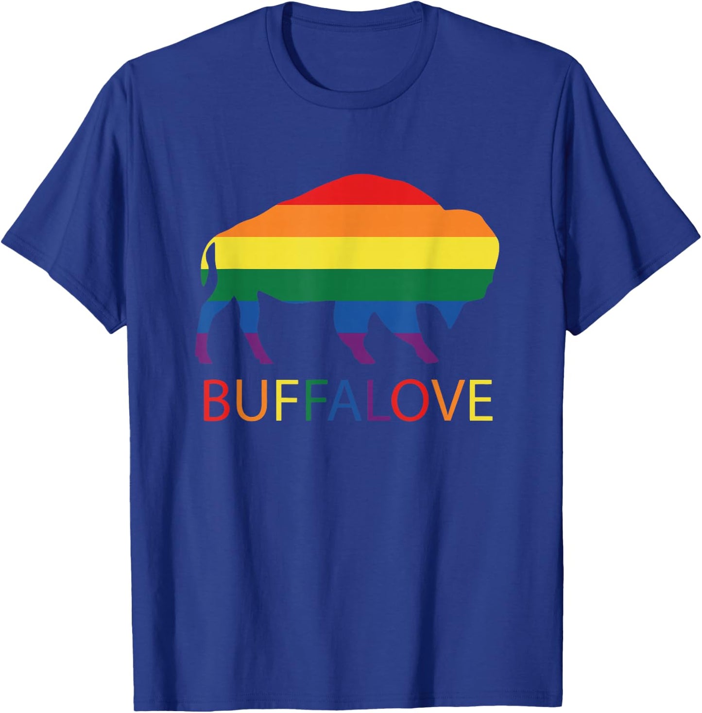 Bufflove Buffalo Say Gay Rainbow LGBTQ Pride Month T-Shirt - T-Shirt | Royal