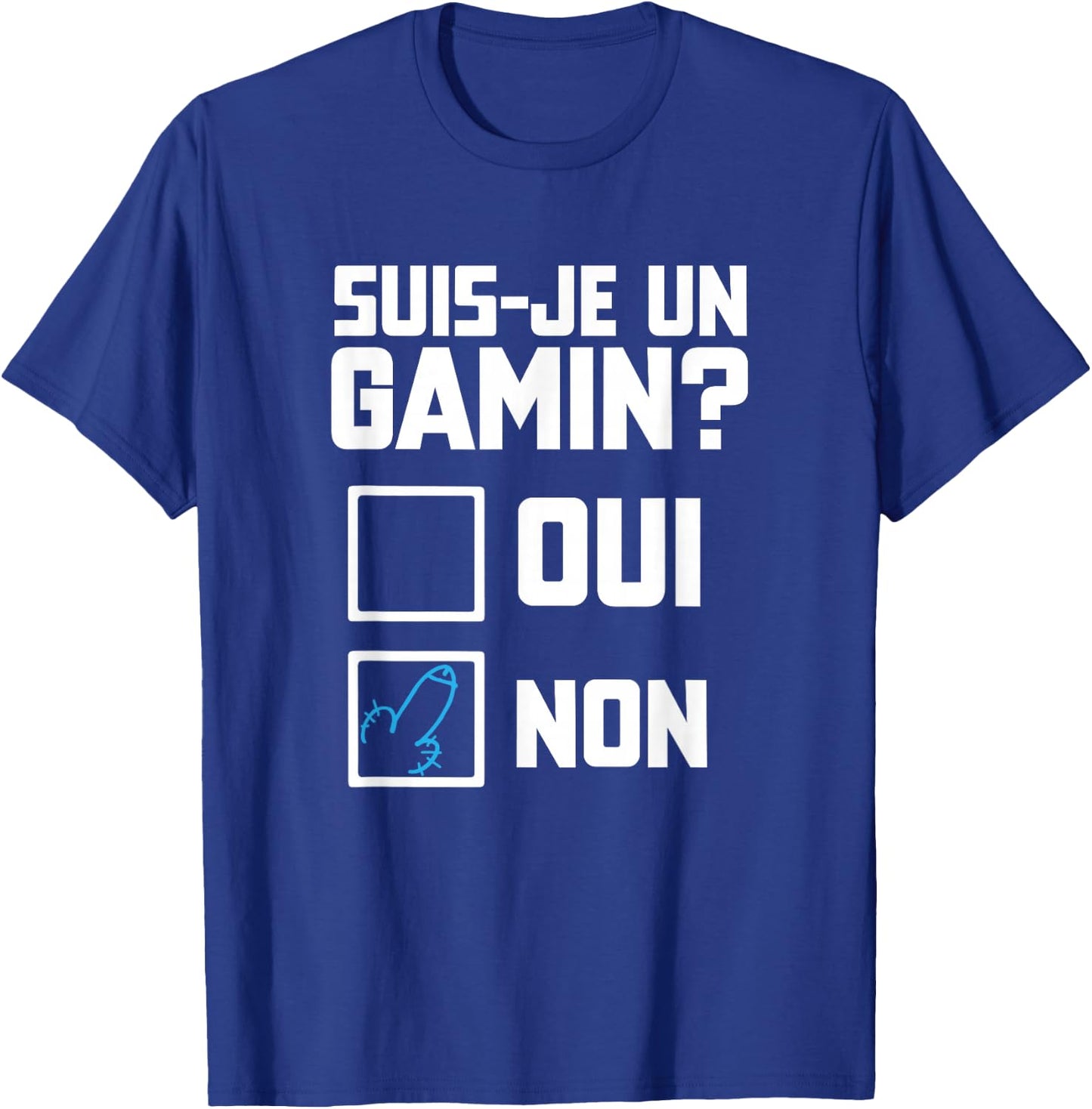 Suis je un gamin humour beautiful funny check box , Black, S T-Shirt - T-Shirt | Royal