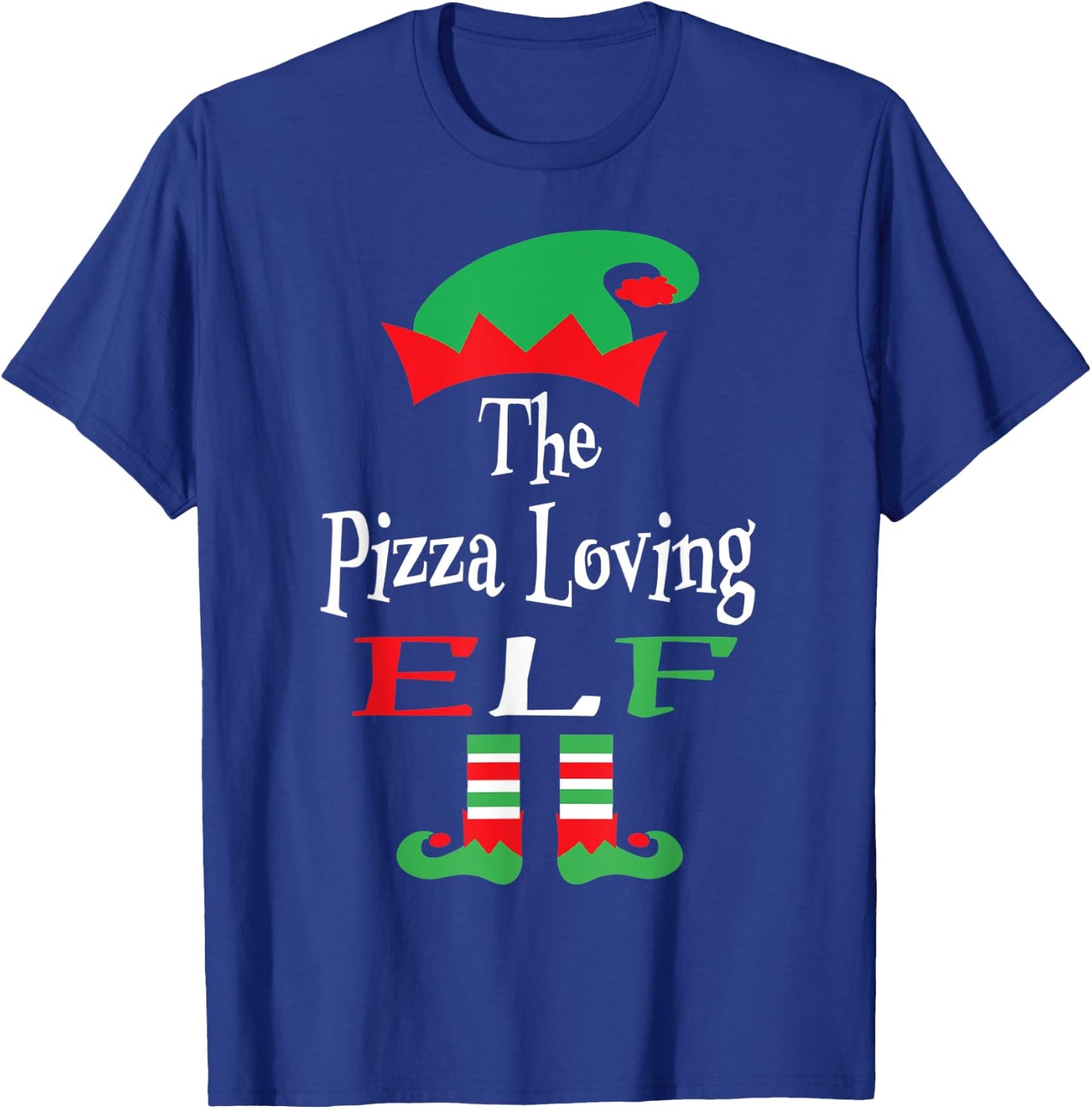 Christmas Funny The Pizza Loving Elf Shirt Youth Teens Gift T-Shirt - T-Shirt | Royal