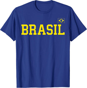 Brazil T Shirt Women Men Kids Brasil Brazilian Flag Green T-Shirt - T-Shirt | Royal