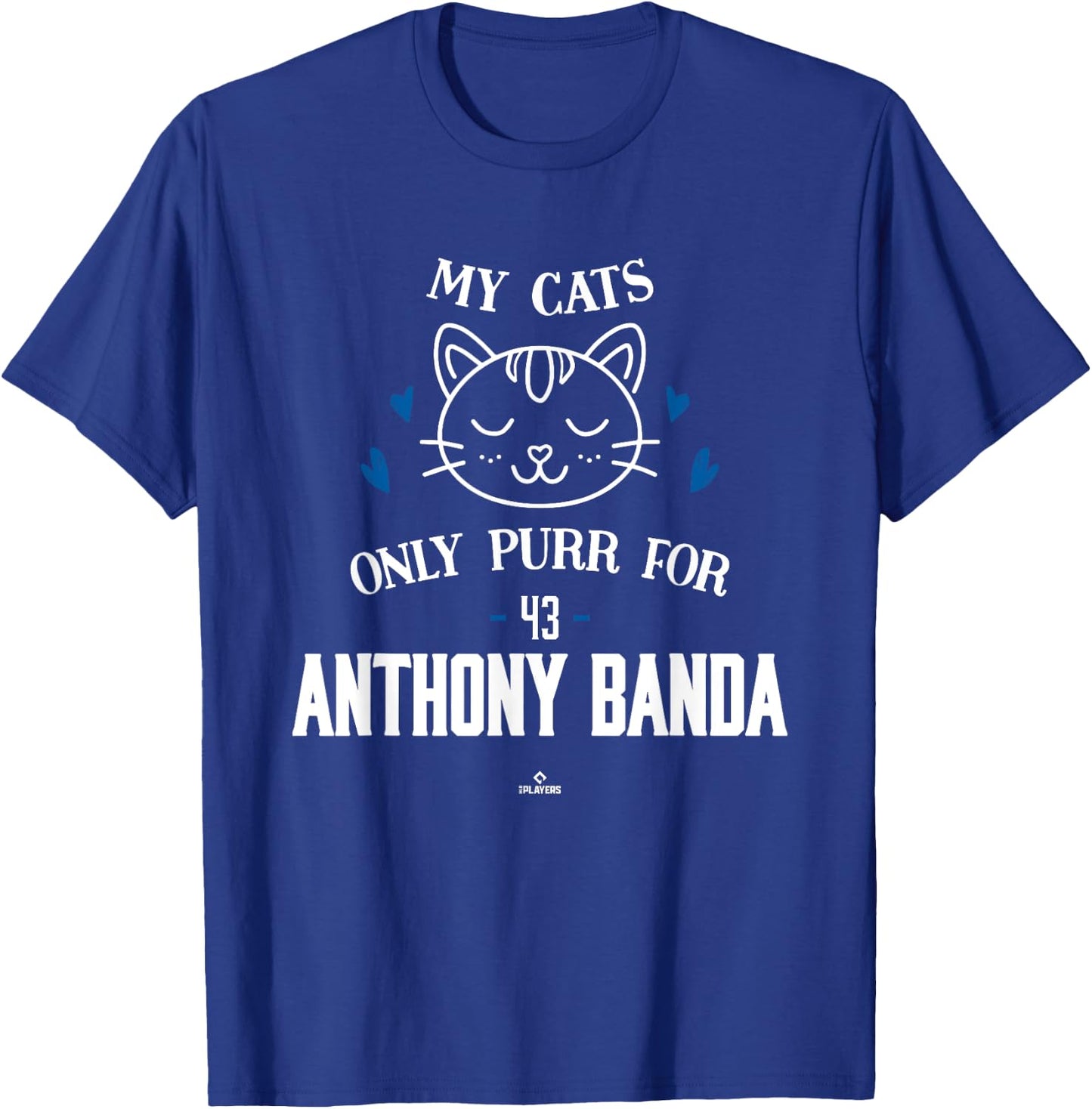 Cat Lovers for Anthony Banda Los Angeles Baseball MLBPA T-Shirt - T-Shirt | Royal