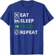 Eat Sleep Excel Repeat - Funny Vintage Retro Excel , Black, S T-Shirt - T-Shirt | Royal