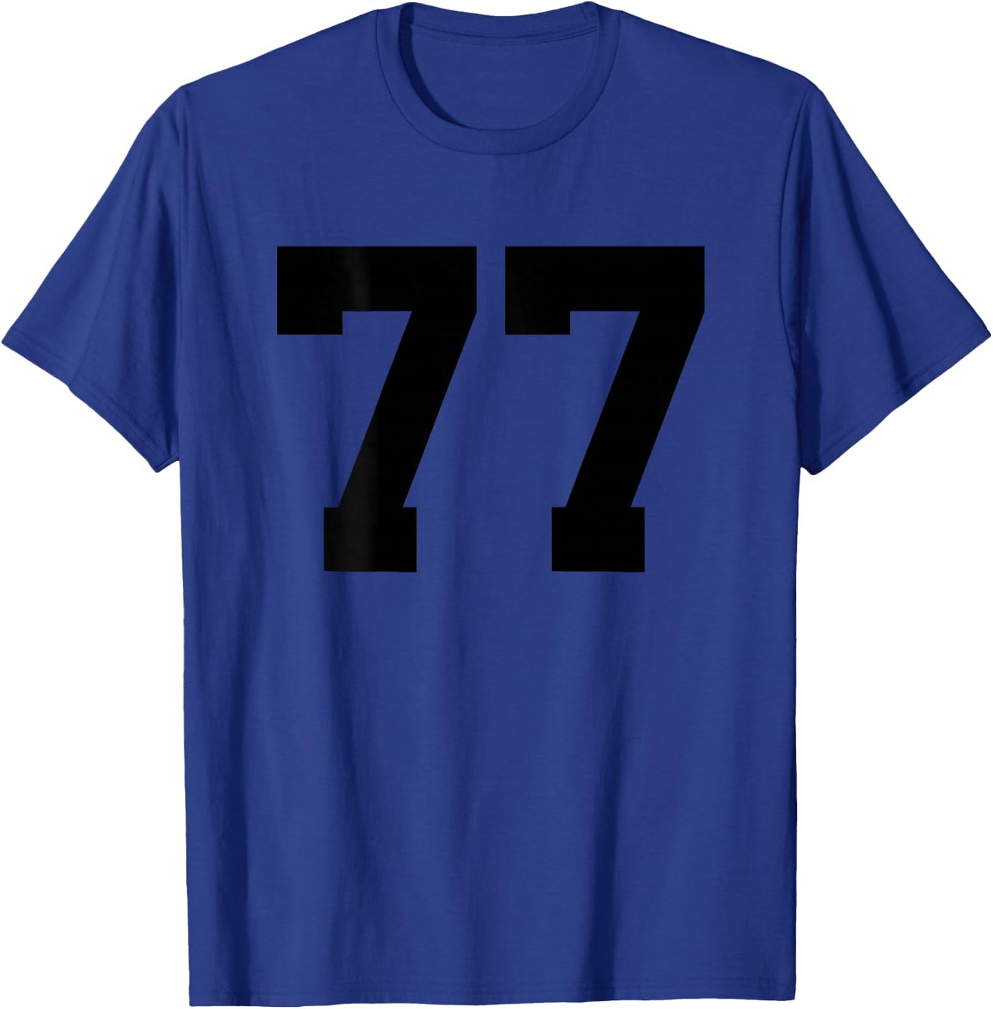 Number 77 (Prints on the Back) Cotton Team Jersey T-Shirt - T-Shirt | Royal