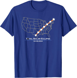 America Totality Total Solar Eclipse April 8 2024 T-Shirt - T-Shirt | Royal