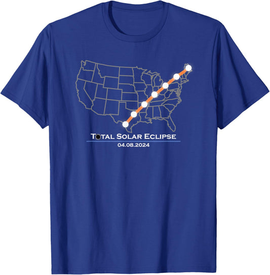America Totality Total Solar Eclipse April 8 2024 T-Shirt - T-Shirt | Royal