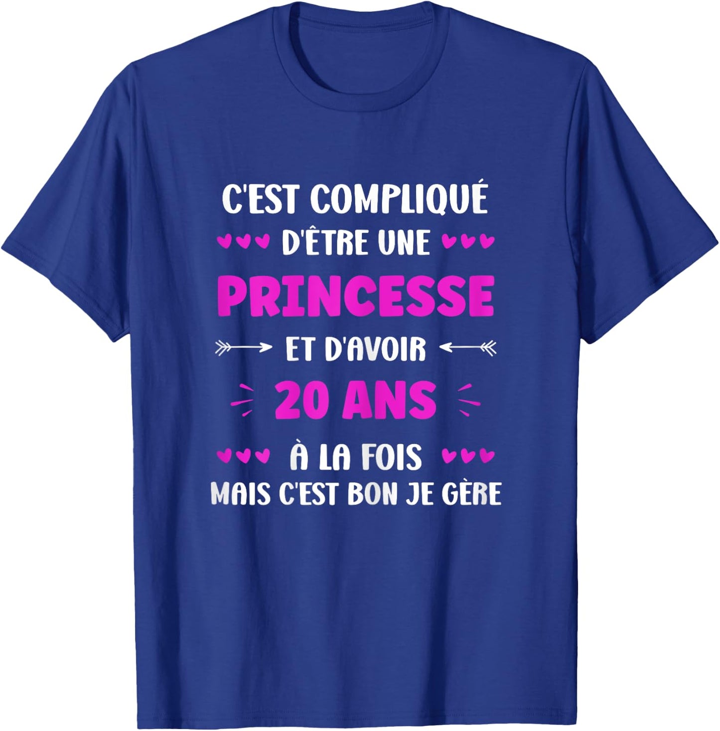 Girl 20 Years Teen Humor Princess Birthday 20 Years , Black T-Shirt - T-Shirt | Royal
