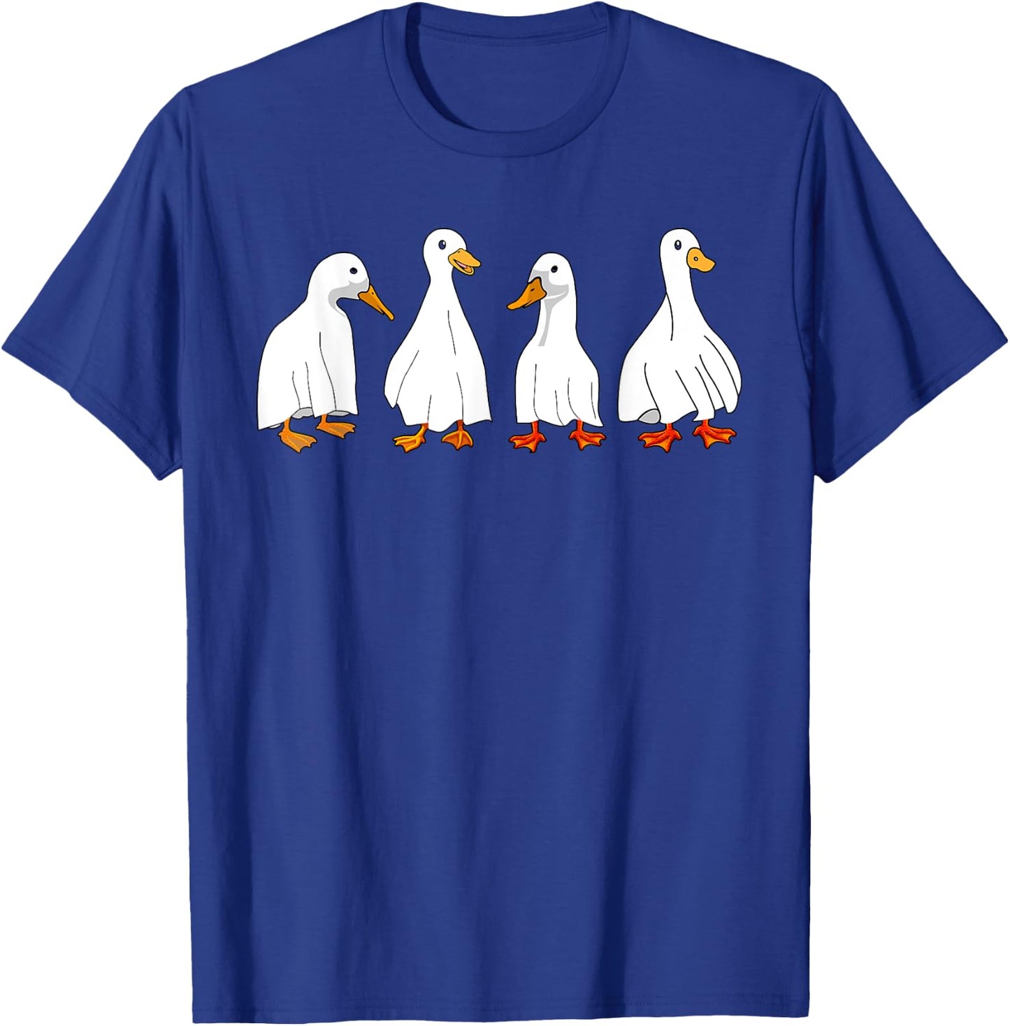 Halloween Ghost Ducks Spooky Season Funny Duck Goose T-Shirt - T-Shirt | Royal