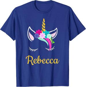 Rebecca Dark Unicorn Name T-Shirt - T-Shirt | Royal