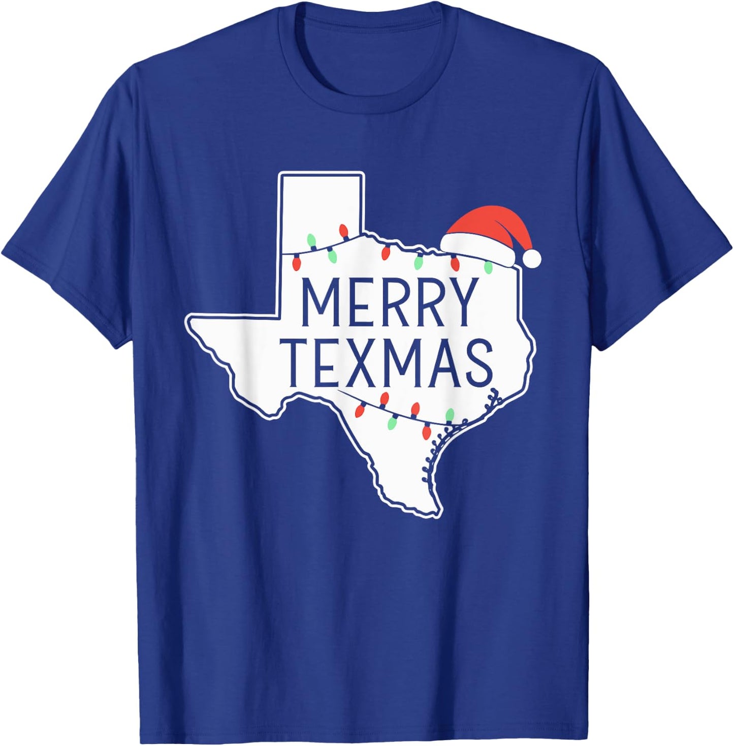 Merry Texmas Texas State Christmas T-Shirt - T-Shirt | Royal