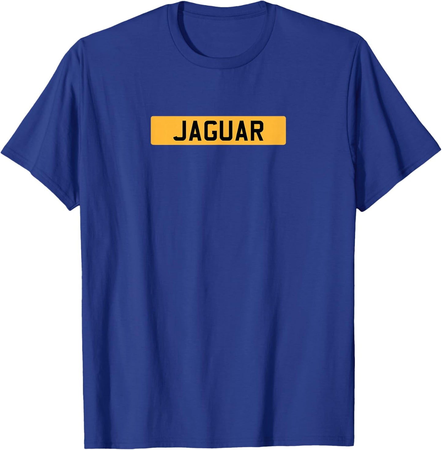 British Classic Sports Car Jaguar Yellow Registration Plate T-Shirt - T-Shirt | Royal