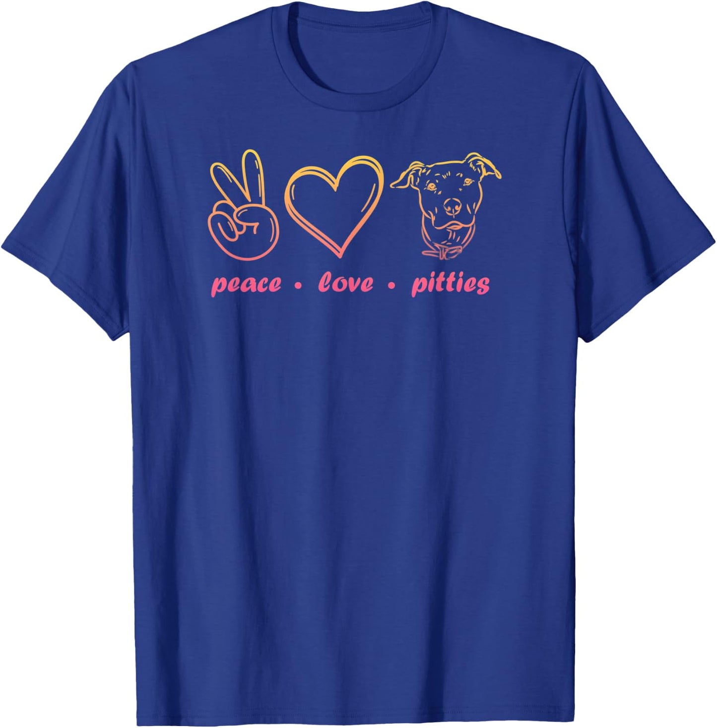 Love My Pitbull Pitbull Mom Gift PEACE LOVE PITTIES T-Shirt - T-Shirt | Royal