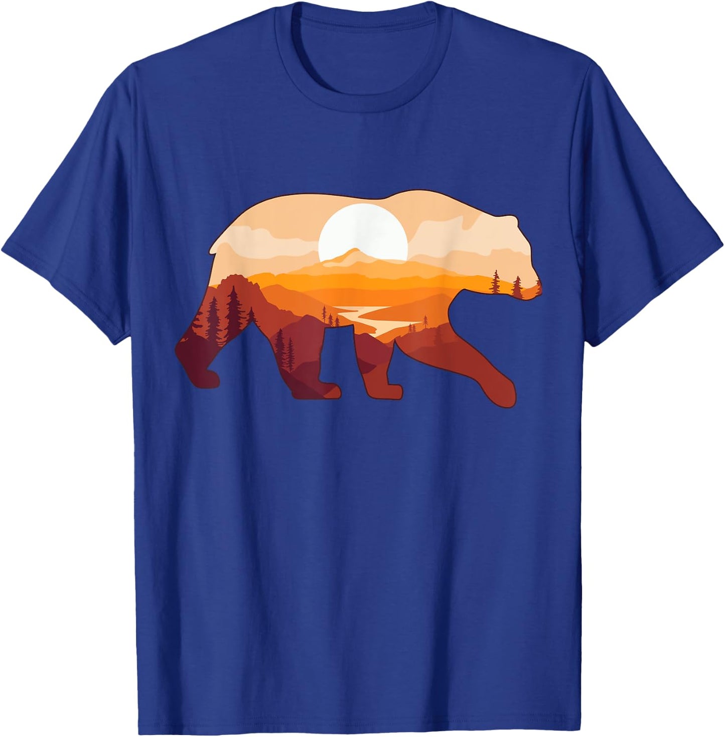 Bear Double Exposure Preserve Surreal Wildlife Animal Themed T-Shirt - T-Shirt | Royal