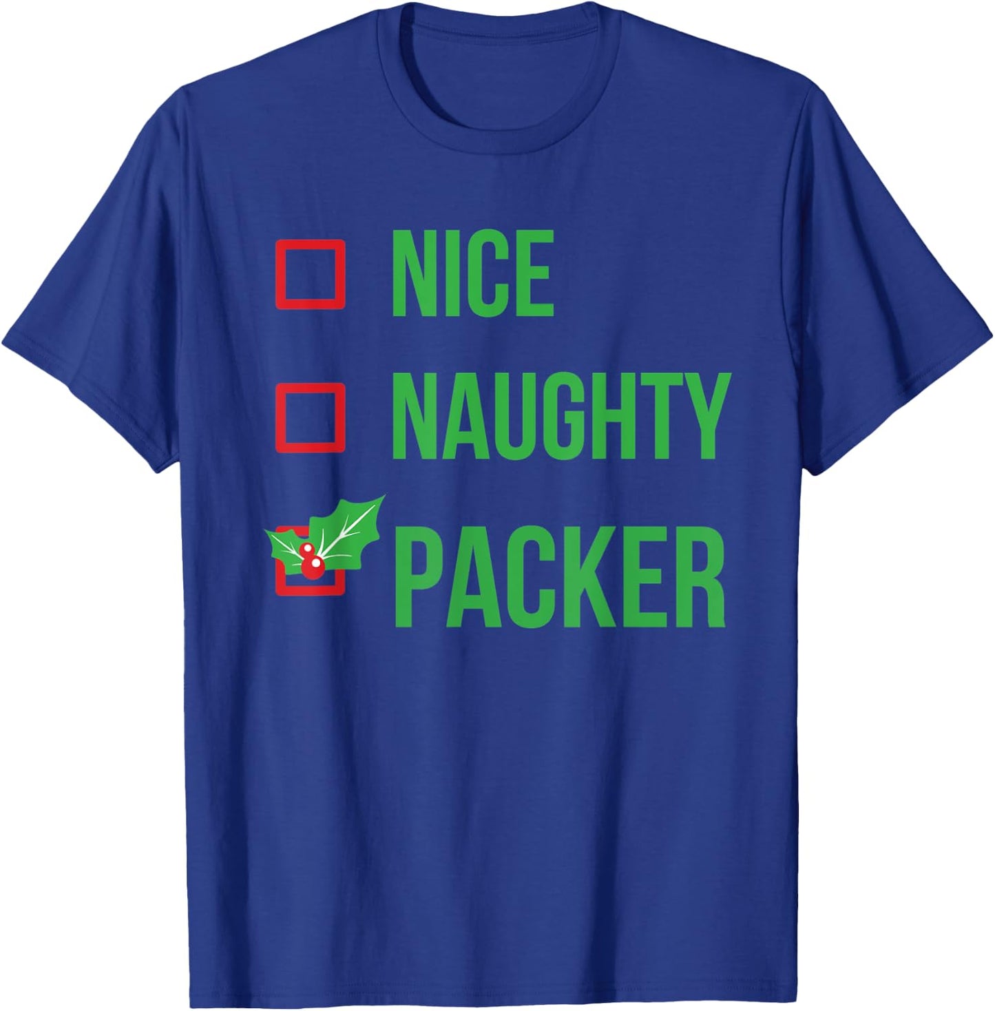 Packer Funny Pajama Christmas T-Shirt - T-Shirt | Royal