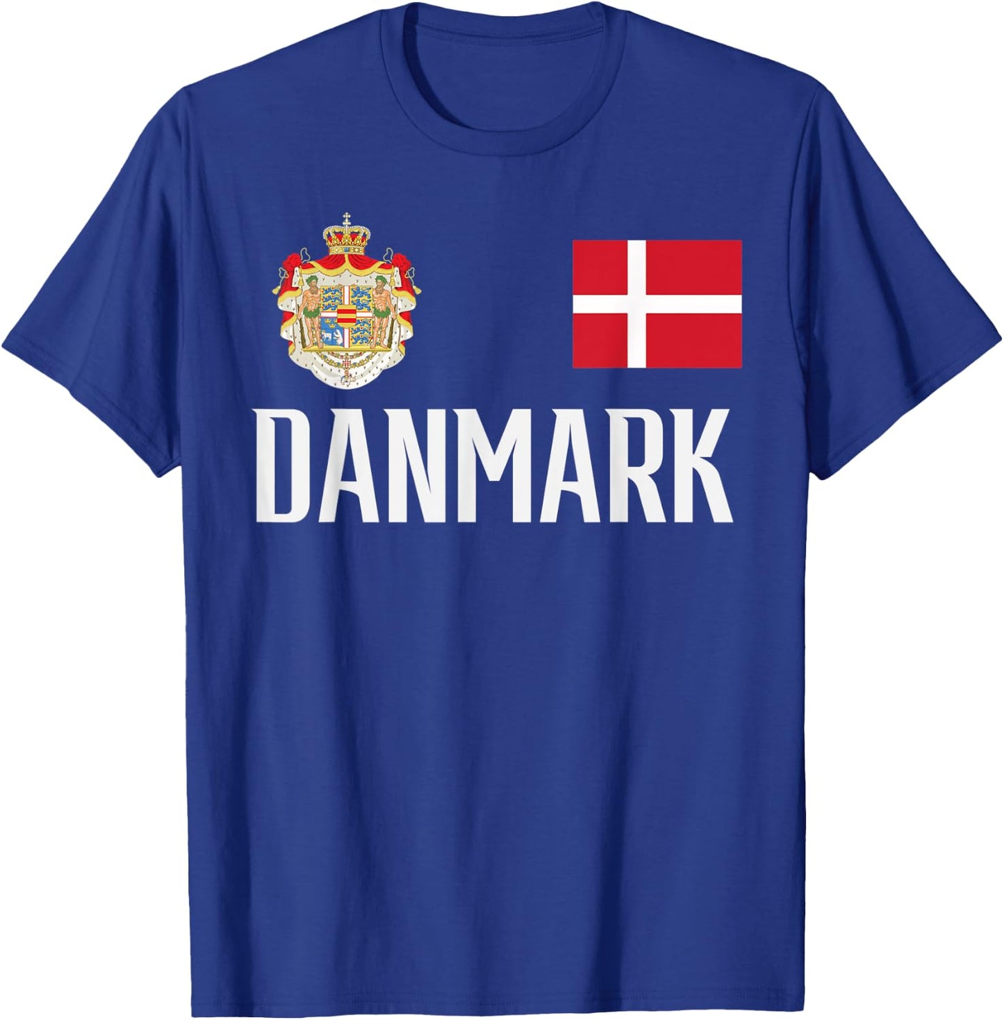 Denmark Flag Danmark Football Soccer Fan Men Women Kids T-Shirt - T-Shirt | Royal