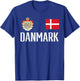 Denmark Flag Danmark Football Soccer Fan Men Women Kids T-Shirt - T-Shirt | Royal