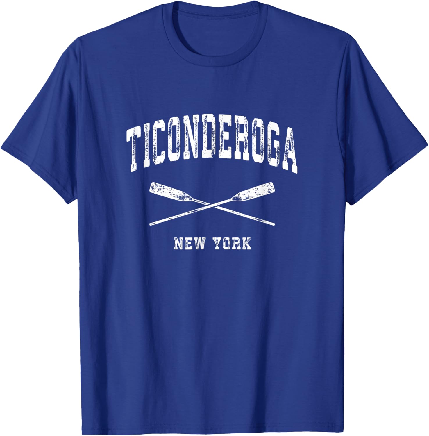 Ticonderoga New York Vintage Nautical Crossed Oars T-Shirt - T-Shirt | Royal