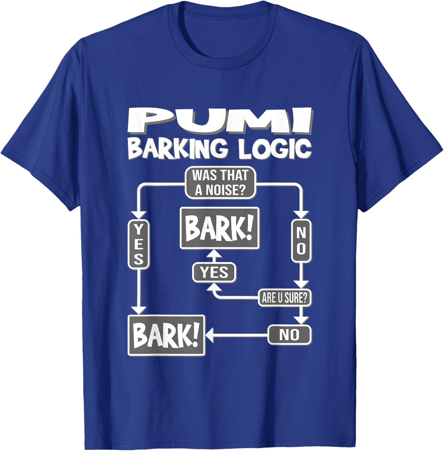 Dog Barking Logic, funny dog Gift, Funny Pumi Women Girls Kids T-Shirt - T-Shirt | Royal
