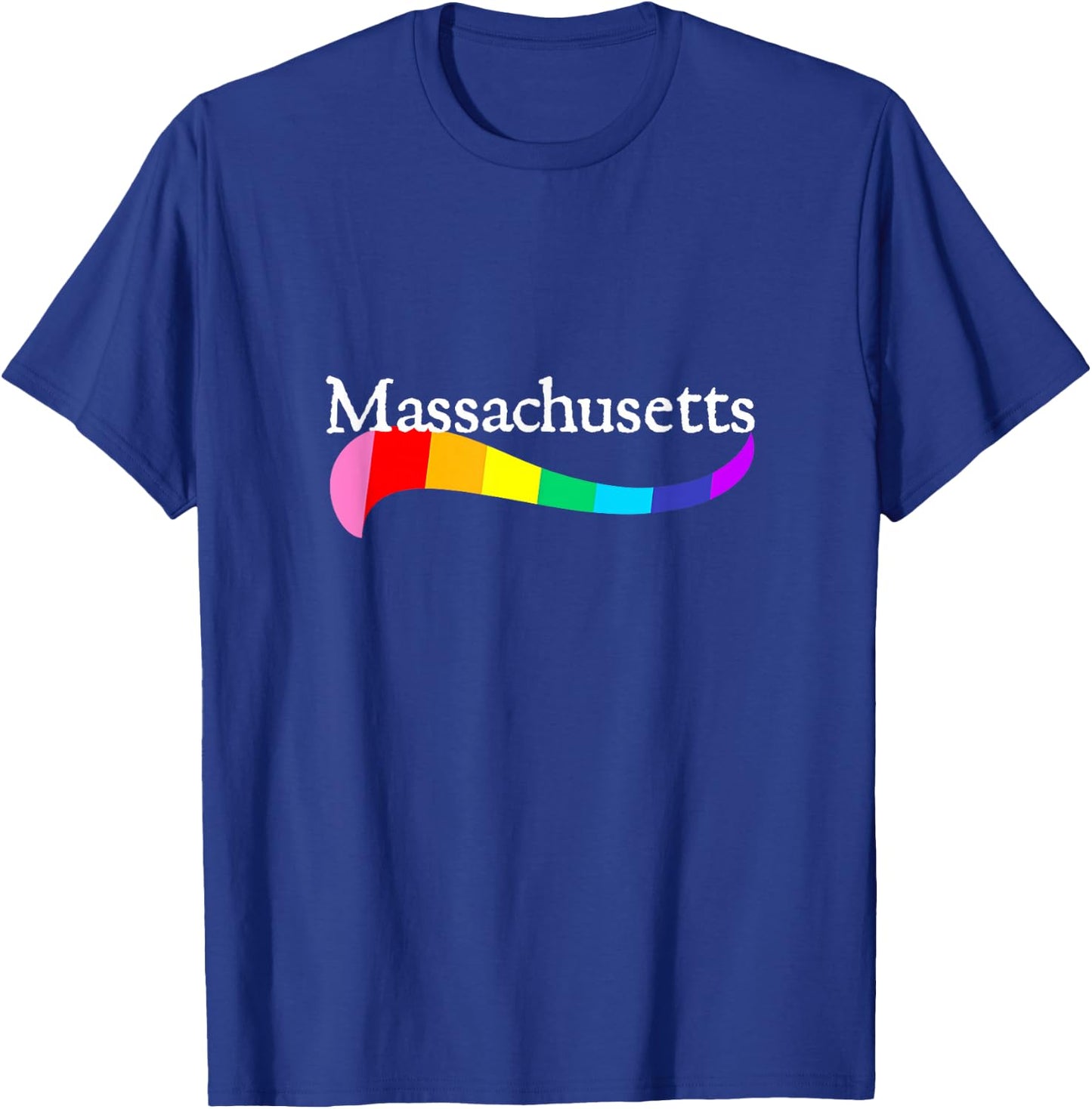 Happy Massachusetts LGBTQ Rainbow Logo Gay Pride Parade Love T-Shirt - T-Shirt | Royal