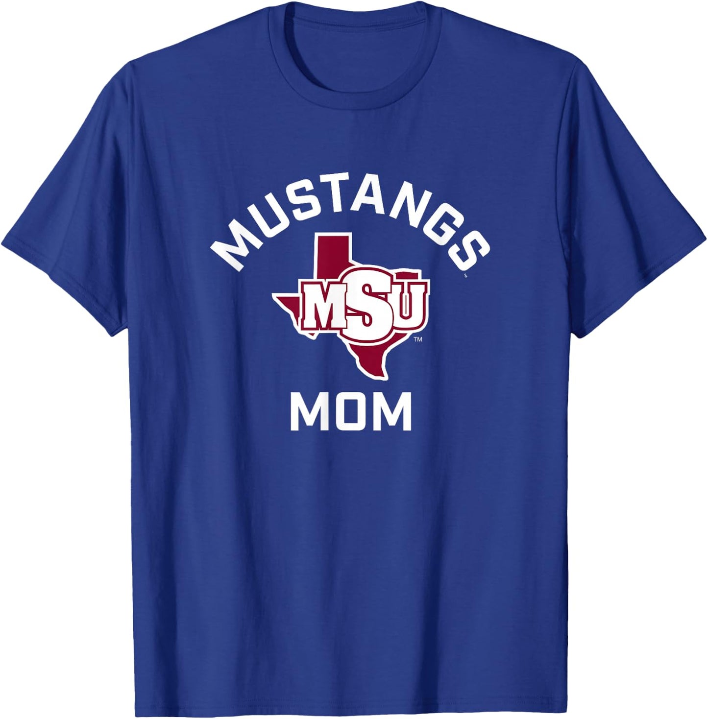 Midwestern State University Mustangs Arched Mom T-Shirt - T-Shirt | Royal