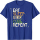 Eat Sleep Vibe Code Repeat Funny AI Coding Programmer T-Shirt - T-Shirt | Royal