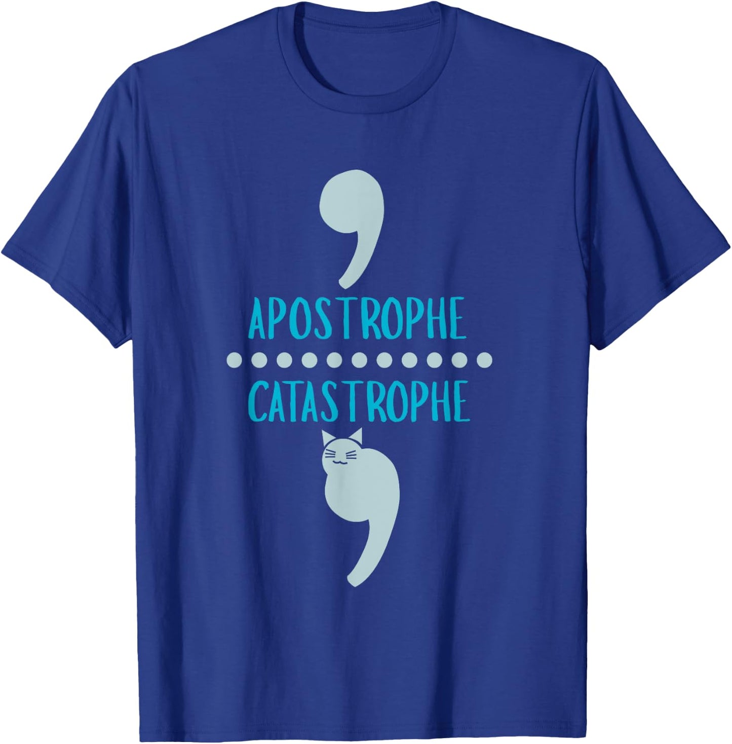 Cat Grammar Funny English Teacher Pun T Shirt Men Women Girls Kids T-Shirt - T-Shirt | Royal