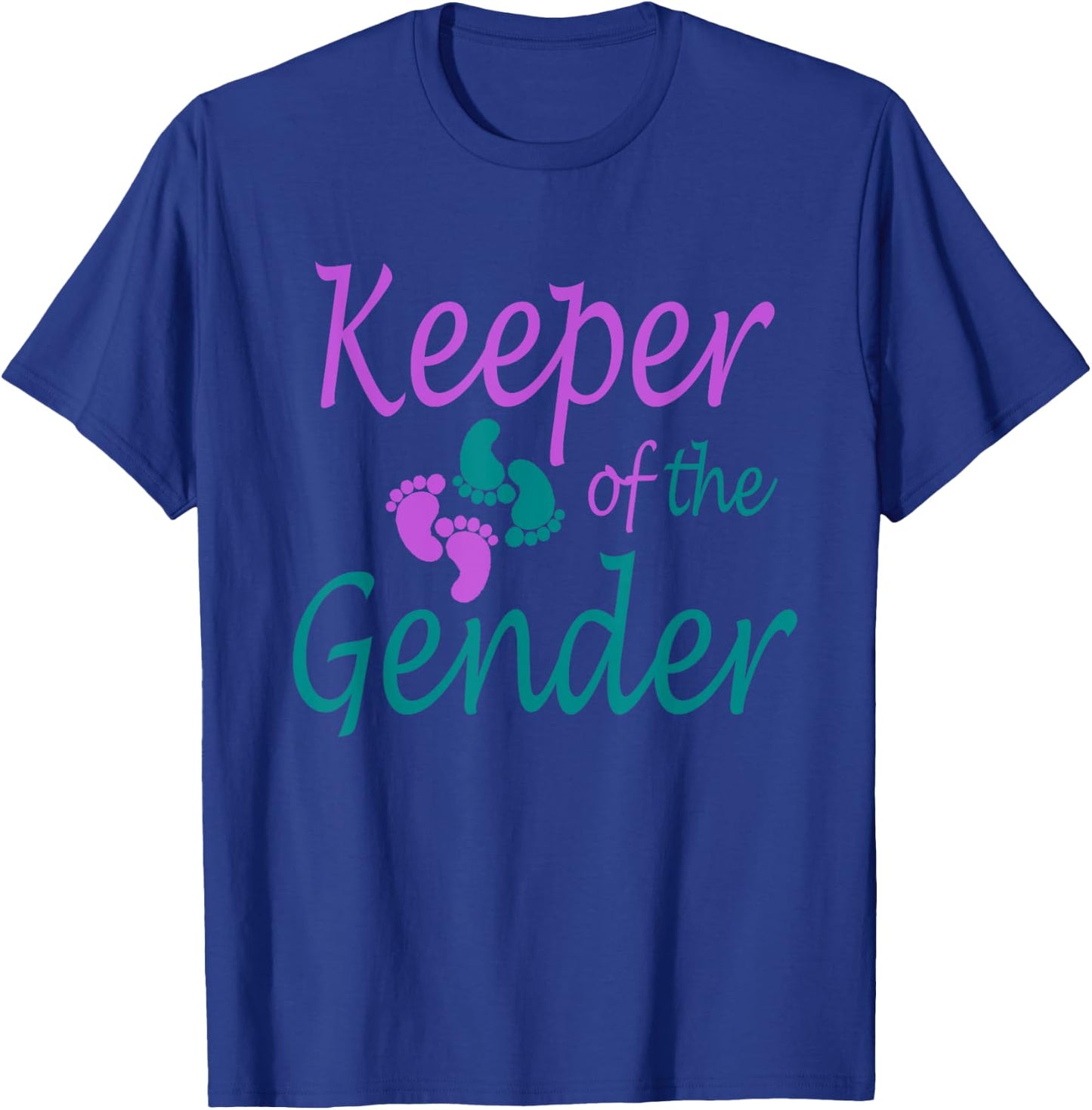 Purple and teal gender reveal for the keeper of the gender T-Shirt - T-Shirt | Royal