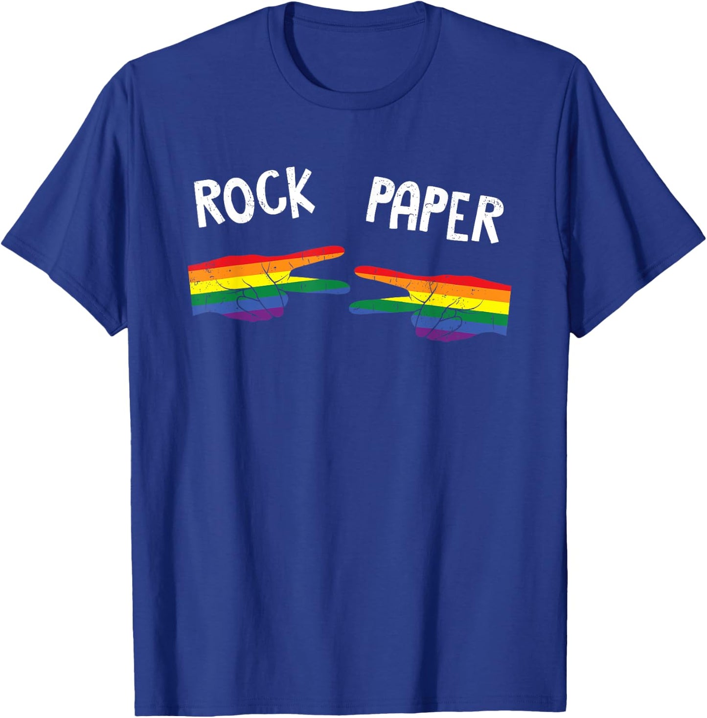LGBT Rock Paper LGBTQ Lesbian Gay Pride Grunge T-Shirt - T-Shirt | Royal