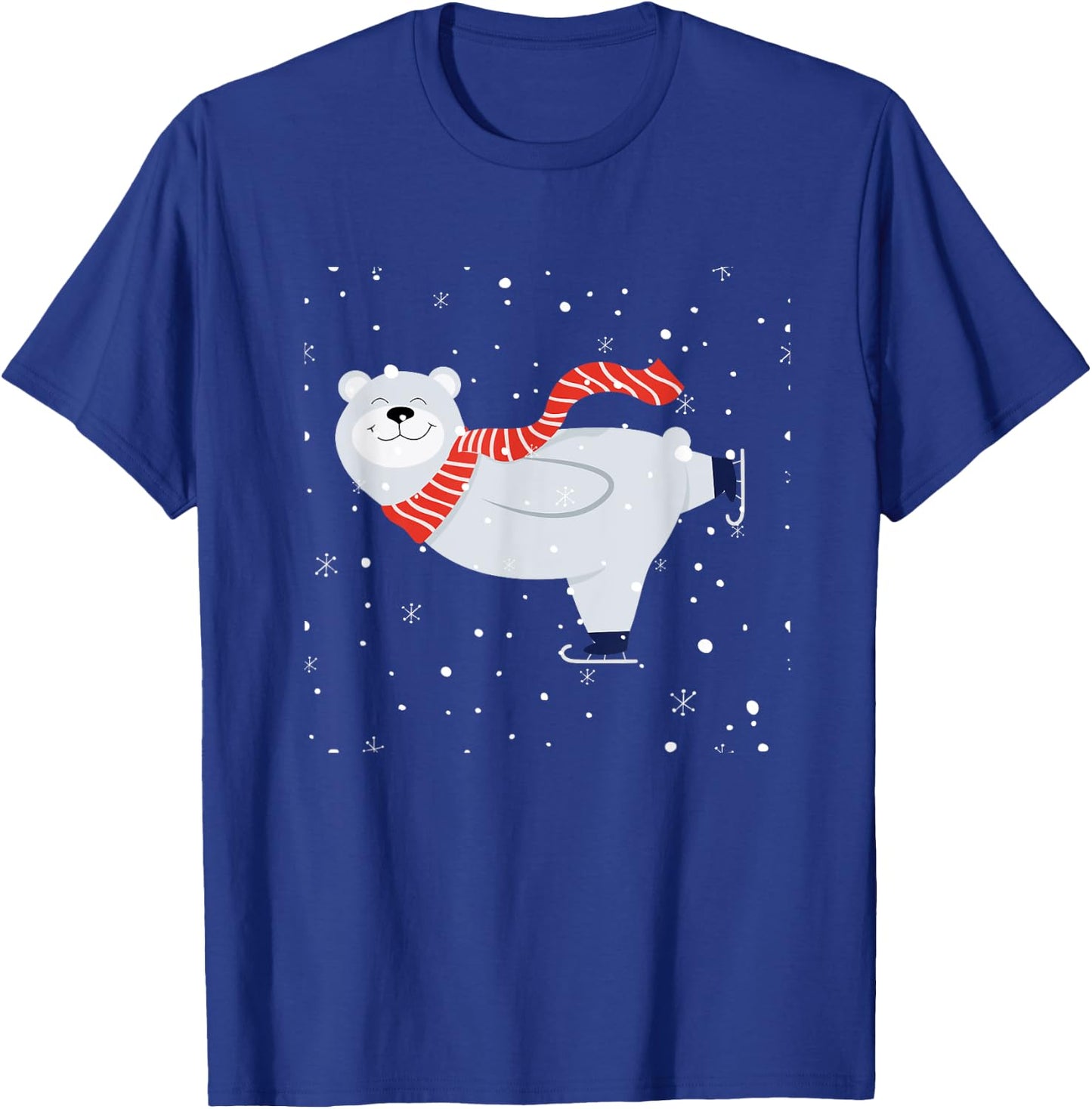 Polar Bear Ice Skating T shirt Funny Christmas Bear Lovers T-Shirt - T-Shirt | Royal
