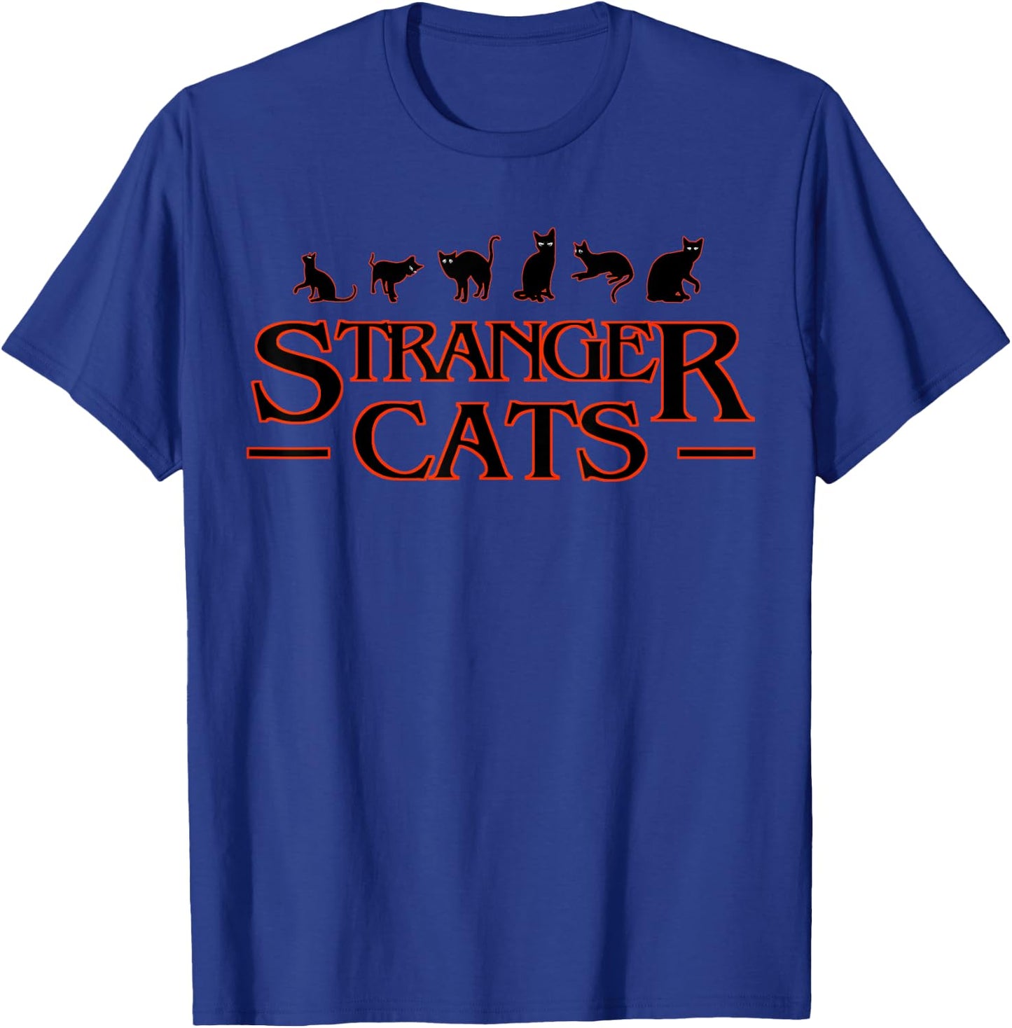 Funny Stranger Cats Halloween Costume , black T-Shirt - T-Shirt | Royal
