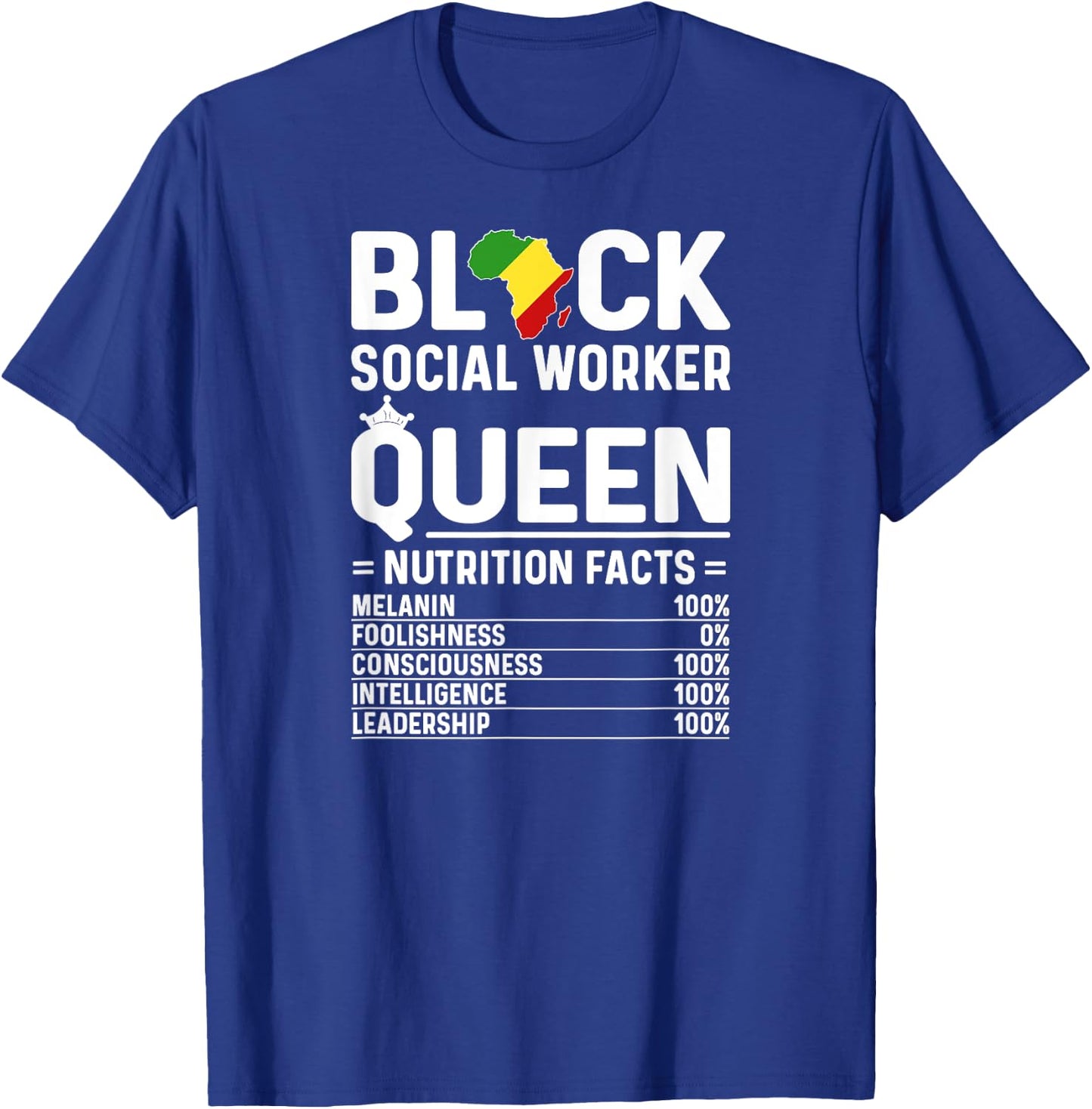 Black Social Worker Queen African American Social Workers T-Shirt - T-Shirt | Royal