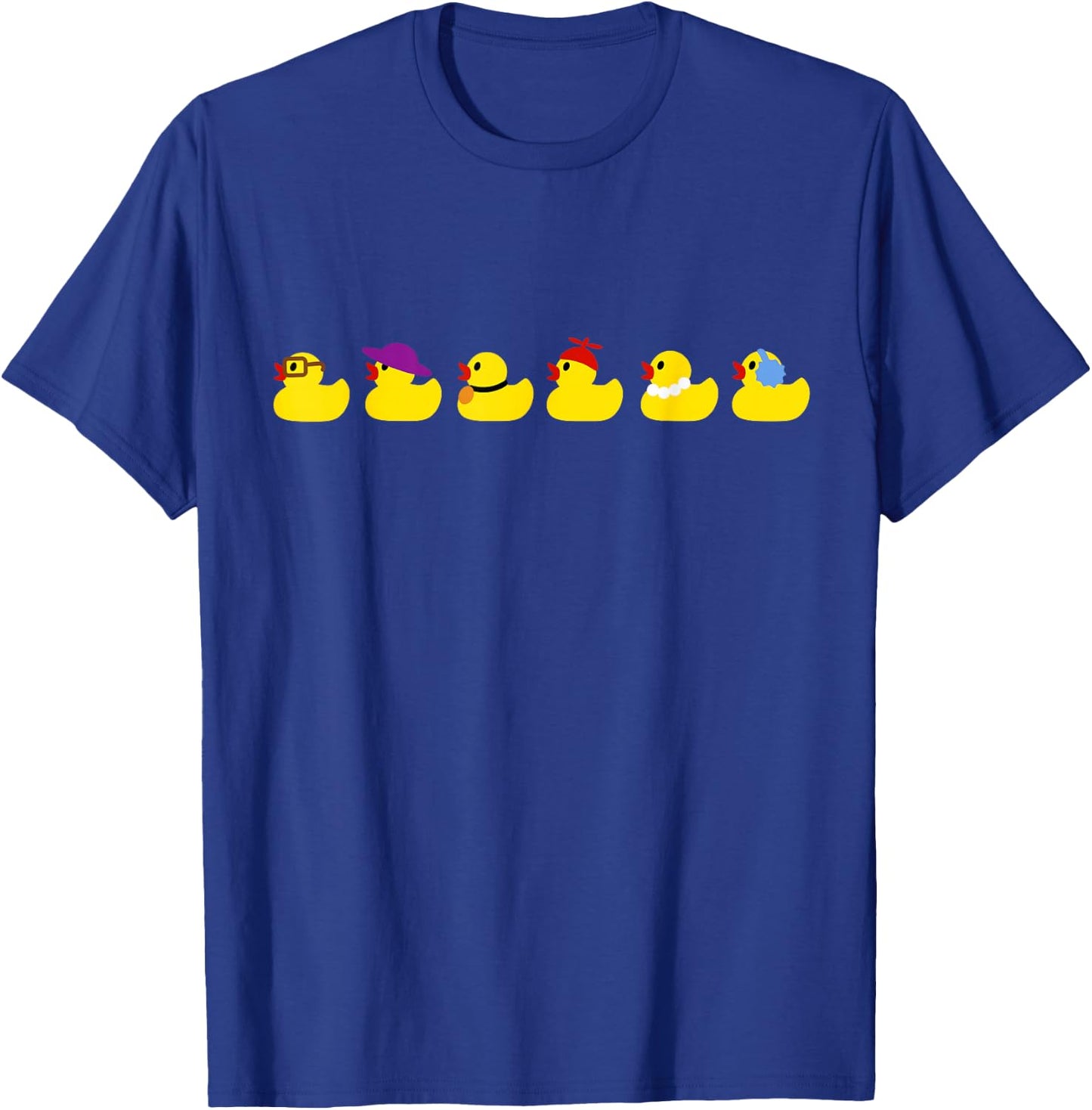 Ducks in a Row Funny Pun Dad Joke Cute Humor Rubber Duckies T-Shirt - T-Shirt | Royal