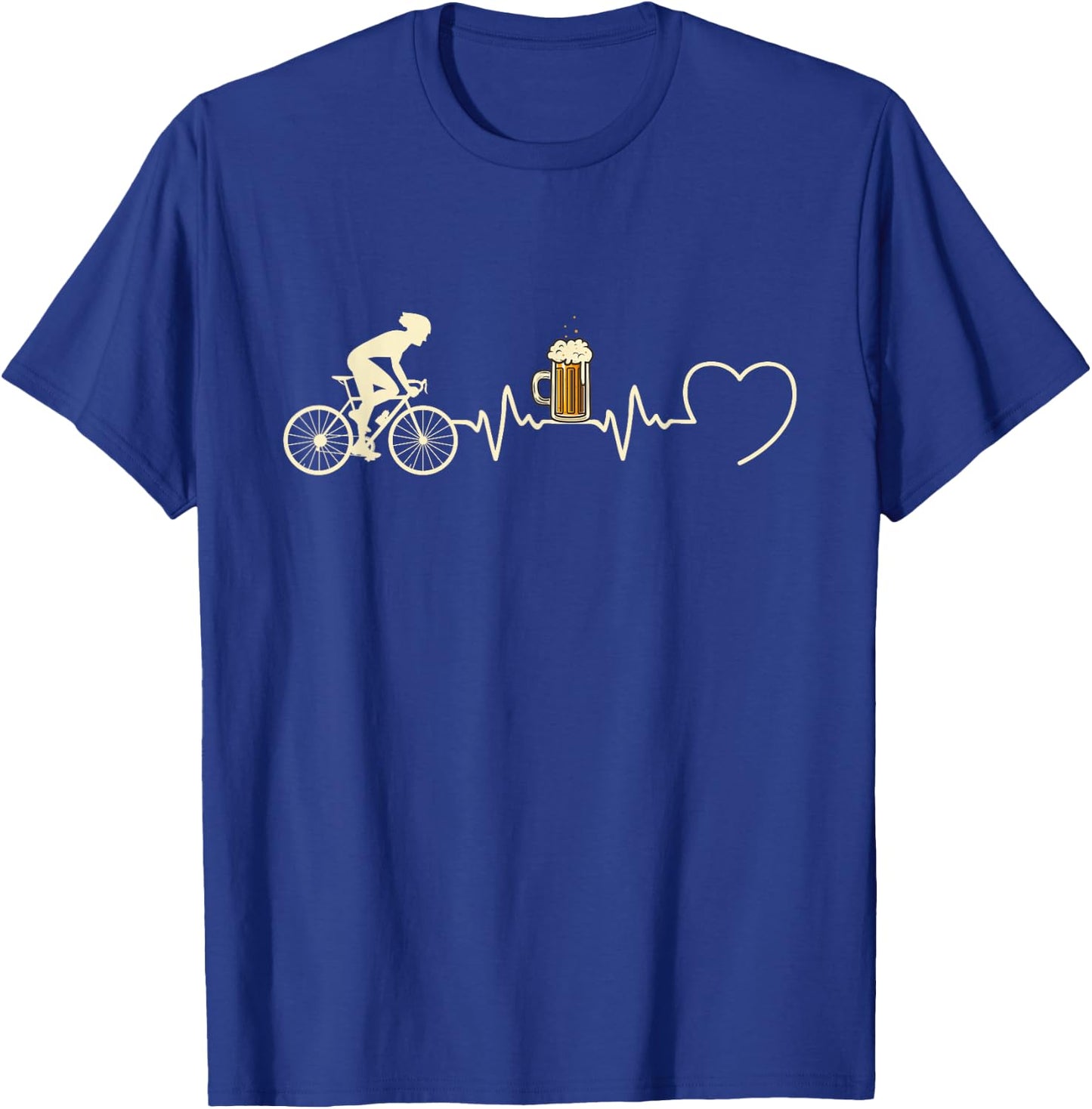 Homme Humour Velo Rigolo Humoristique Marrant Herren Damen Radfahrer Schwarz S Klassisch Kurzarm Doppelt Genähter Saum Geschenkidee Radfahrer Humor Bier Herzschlag Fahrrad T-Shirt - T-Shirt | Royal