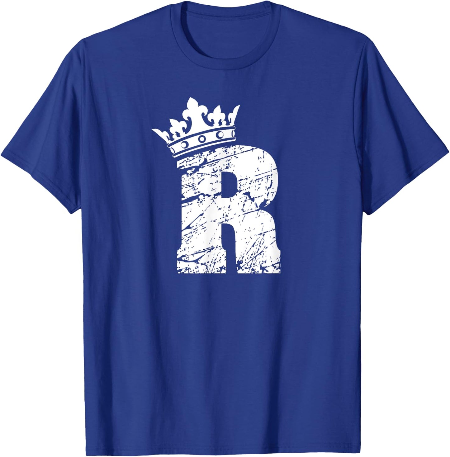 Alphabet T Shirt- Initial Letter R And King Queen Crown T-Shirt - T-Shirt | Royal