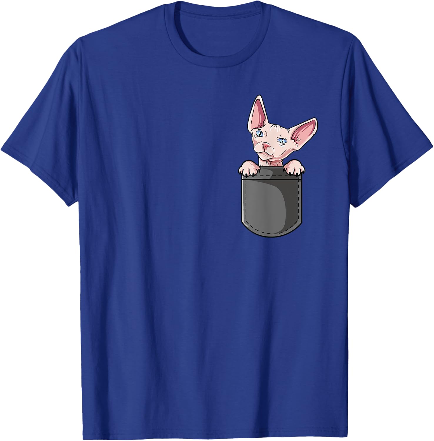 Cute Hairless Cat Design - Pocket Sphynx T-Shirt - T-Shirt | Royal