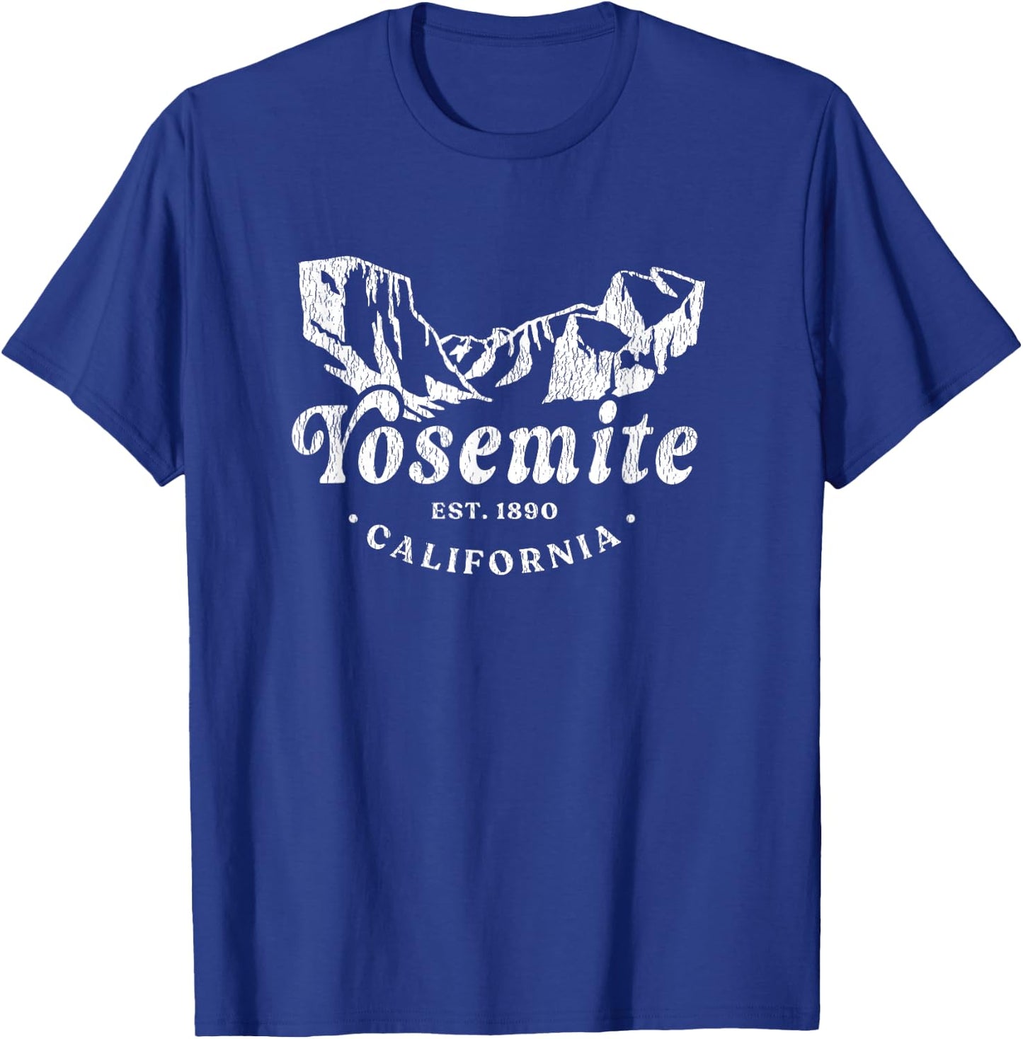 Retro Yosemite California National Park Mountains T-Shirt - T-Shirt | Royal