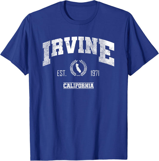Irvine CA | California | Vintage Throwback T-Shirt - T-Shirt | Royal
