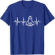 Space Rocket Heartbeat Space Enthusiast ECG T-Shirt - T-Shirt | Royal