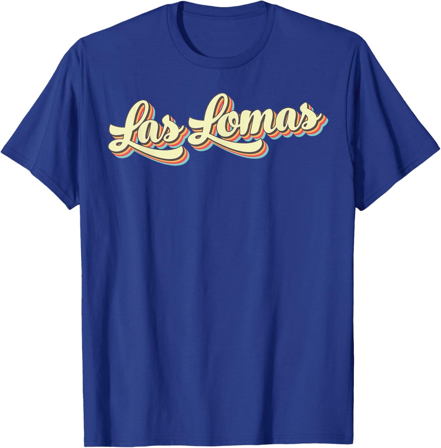 Las Lomas Retro Art Baseball Font Vintage T-Shirt - T-Shirt | Royal