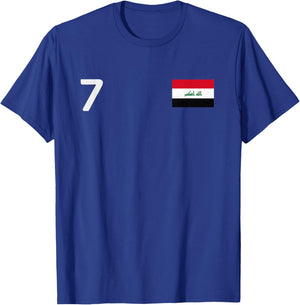 Iraq Number 7 National Flag Country Pride Heritage T-Shirt - T-Shirt | Royal
