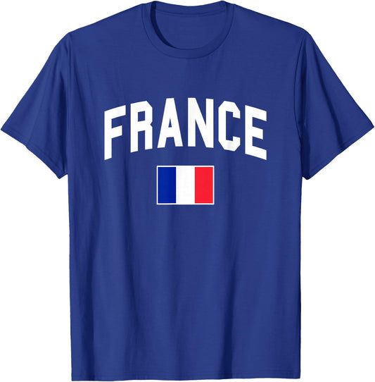 France - Flag of France - Throwback Design - Classic T-Shirt - T-Shirt | Royal