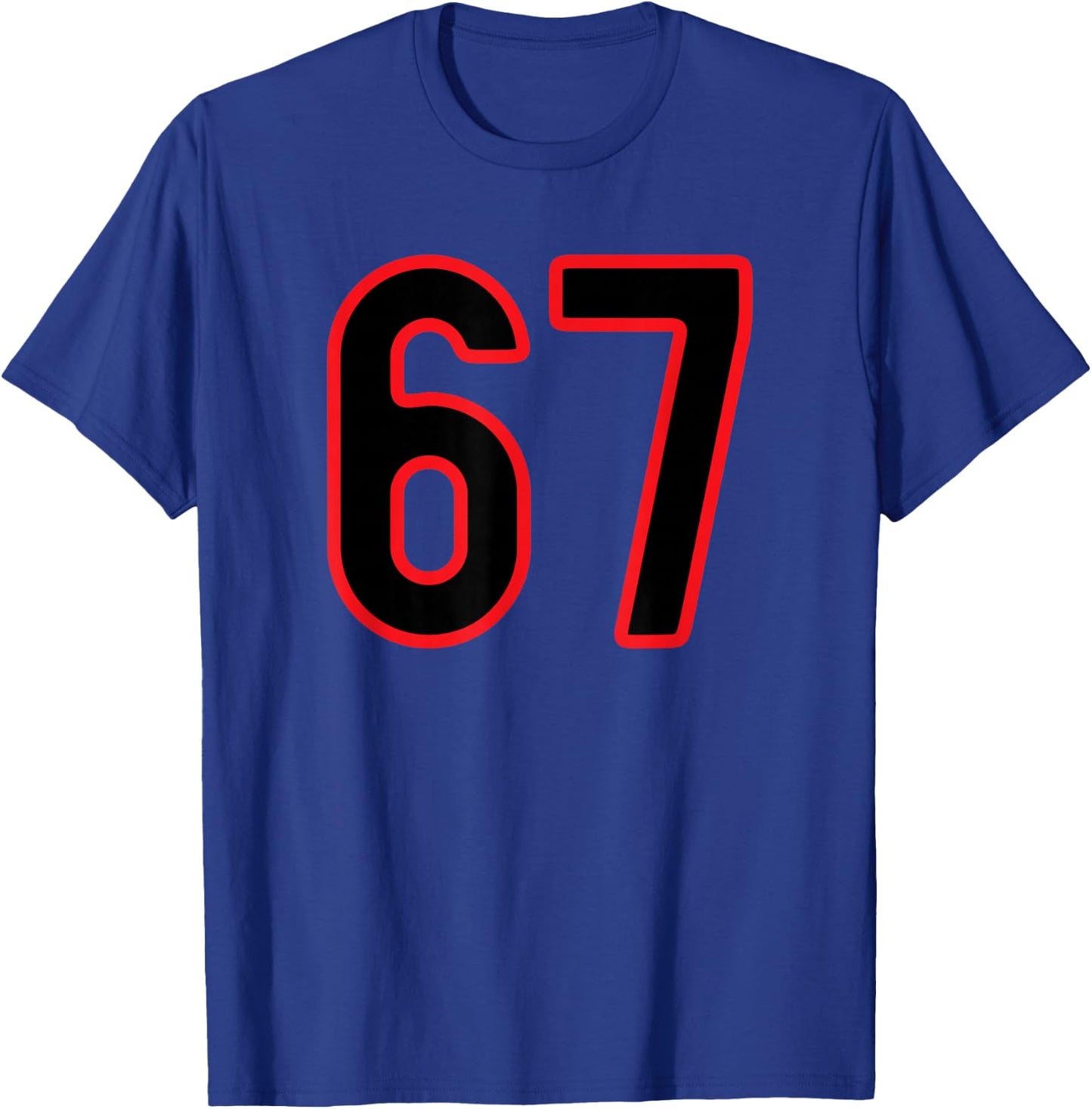 Red Black Number 67 T-Shirt - T-Shirt | Royal