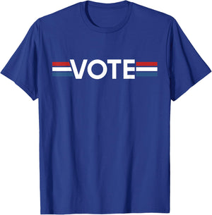 Vote Women Men Trendy Red White Blue 2024 Election T-Shirt - T-Shirt | Royal